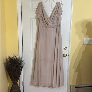 David's Bridal Elegant Beige Dress